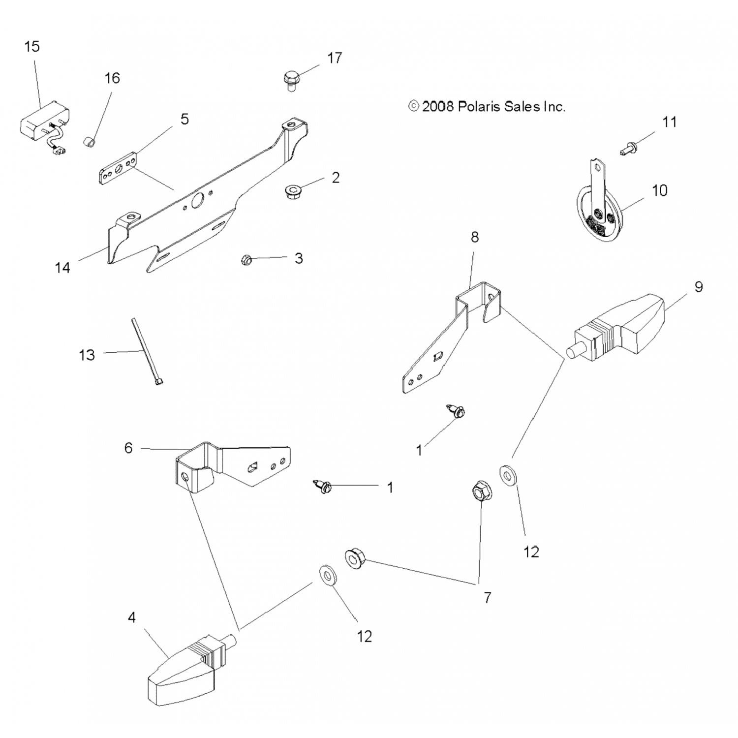 5253253067 Polaris поворотник сигнальный мнт, рх, блк 5253253-067