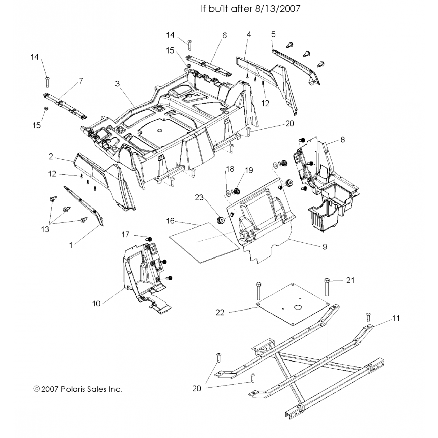 5436850070 Polaris стойки, стяжки, rh, blk 5436850-070