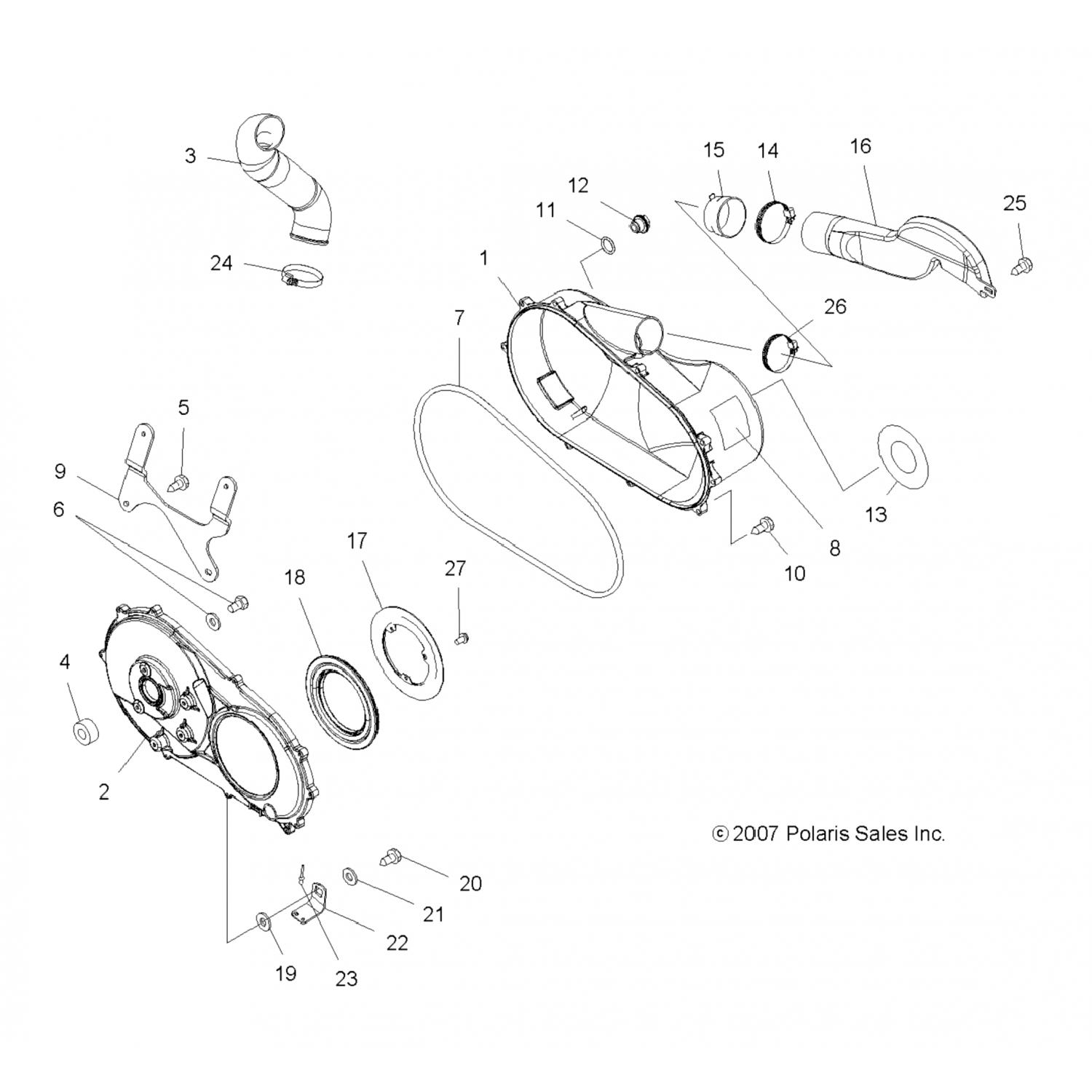 2201851 Polaris Крышка, внутренняя муфта, комплект свч, 863
