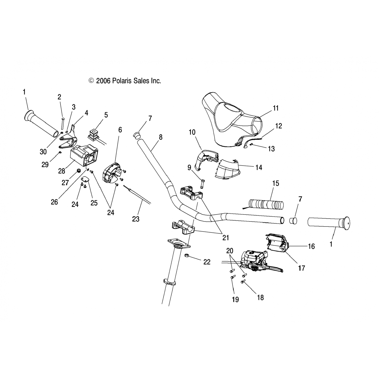 7080867 Polaris Трос, дроссельная заслонка