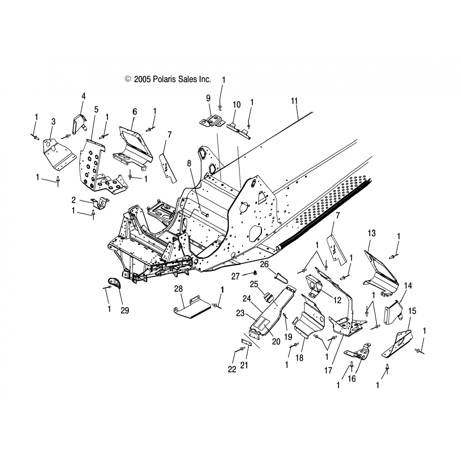 1014932 Polaris Защитный кожух сцепления асм