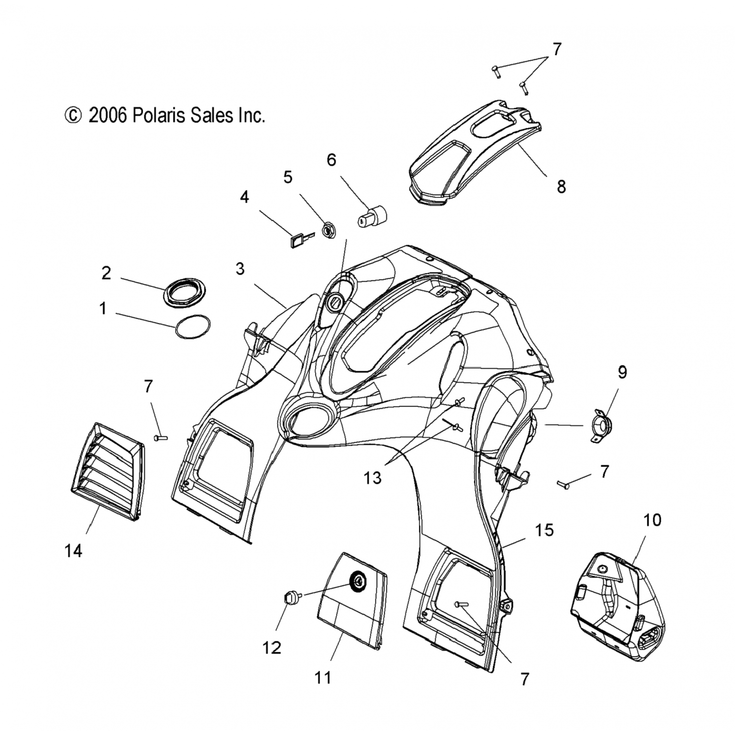 2632978070 Polaris Консоль asm, blk 2632978-070