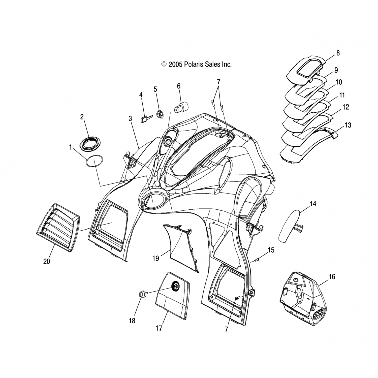 2633156070 Polaris Консоль, fs/fst, blk 2633156-070