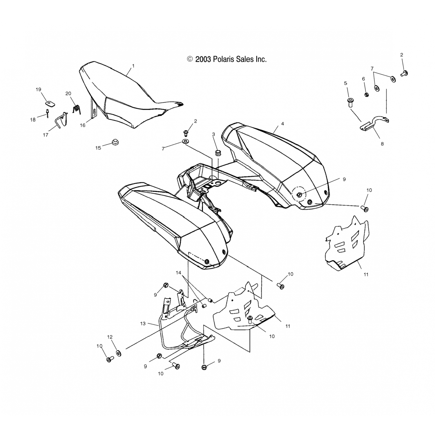 5435598469 Polaris Стойка кабины, окрашенная, средняя, синий мет * 5435598-469