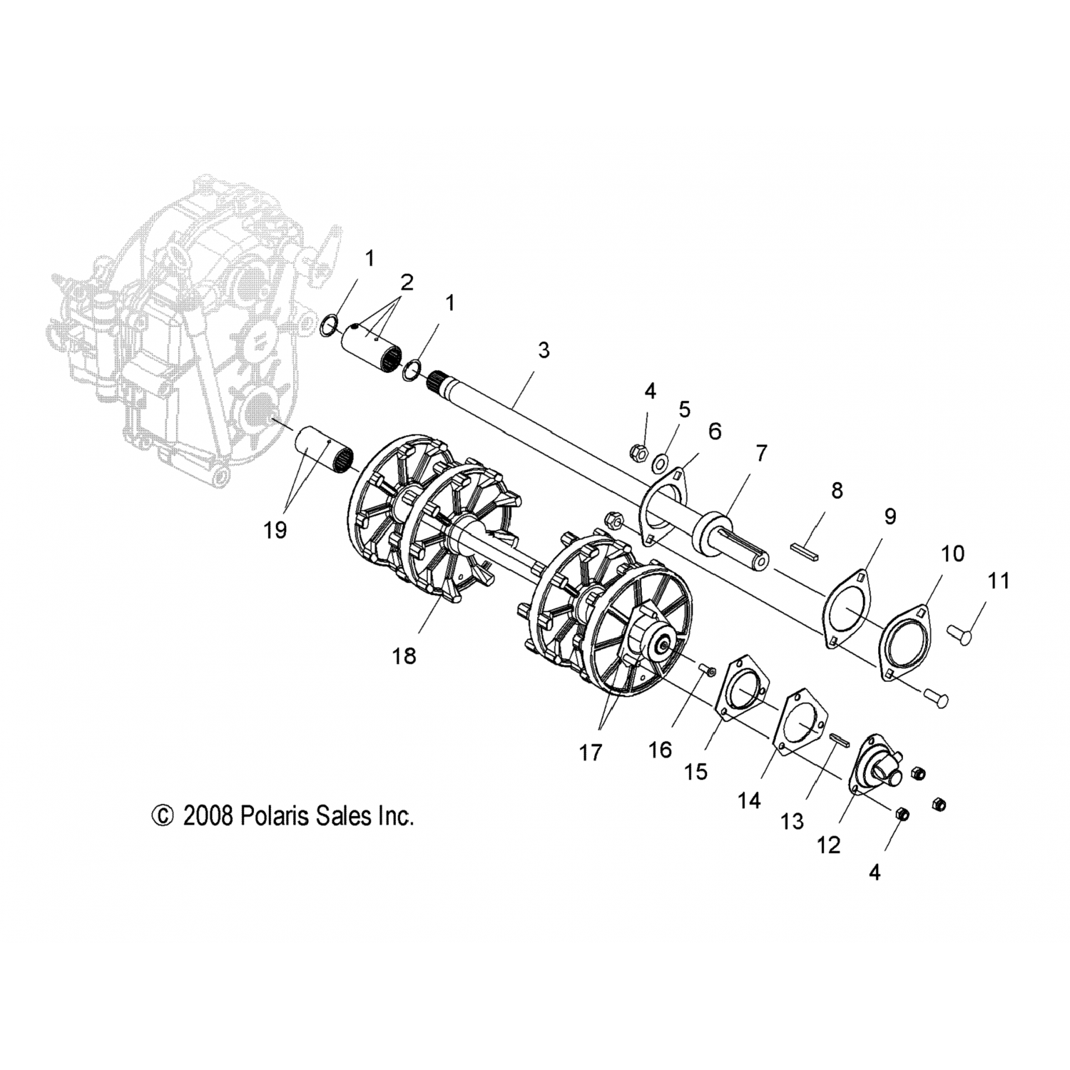 3280540 Polaris Приводной адаптер с/зеркало