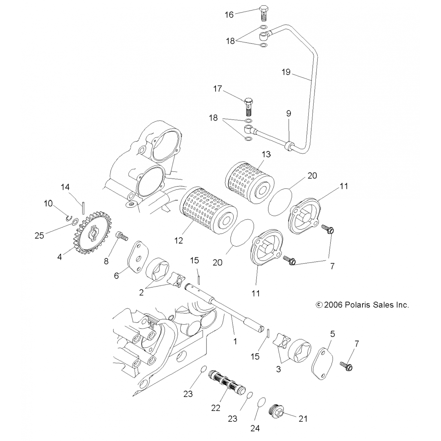 5250949 Polaris Крышка масляного насоса с левой стороны