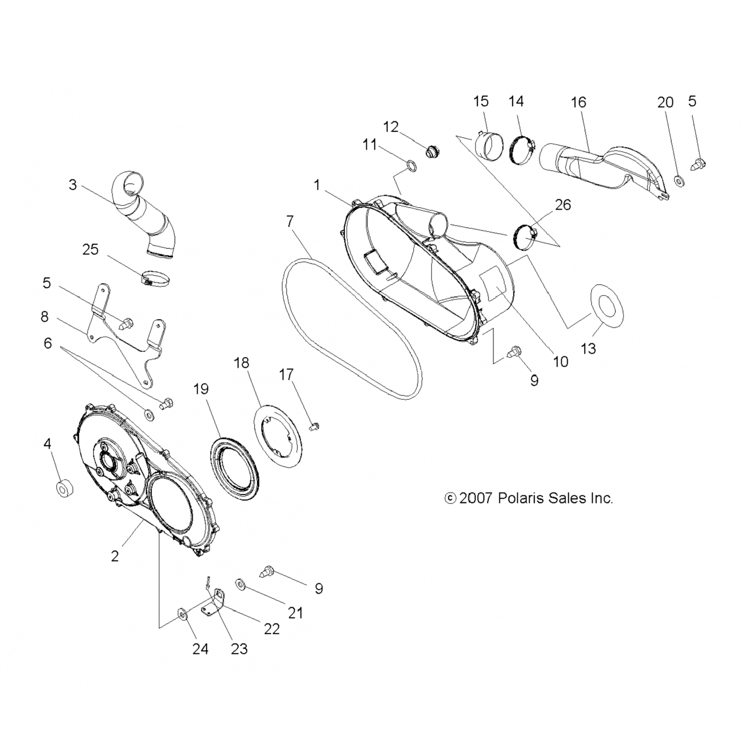 5433657 Polaris Воздуховод, воздухозаборник, сцепление
