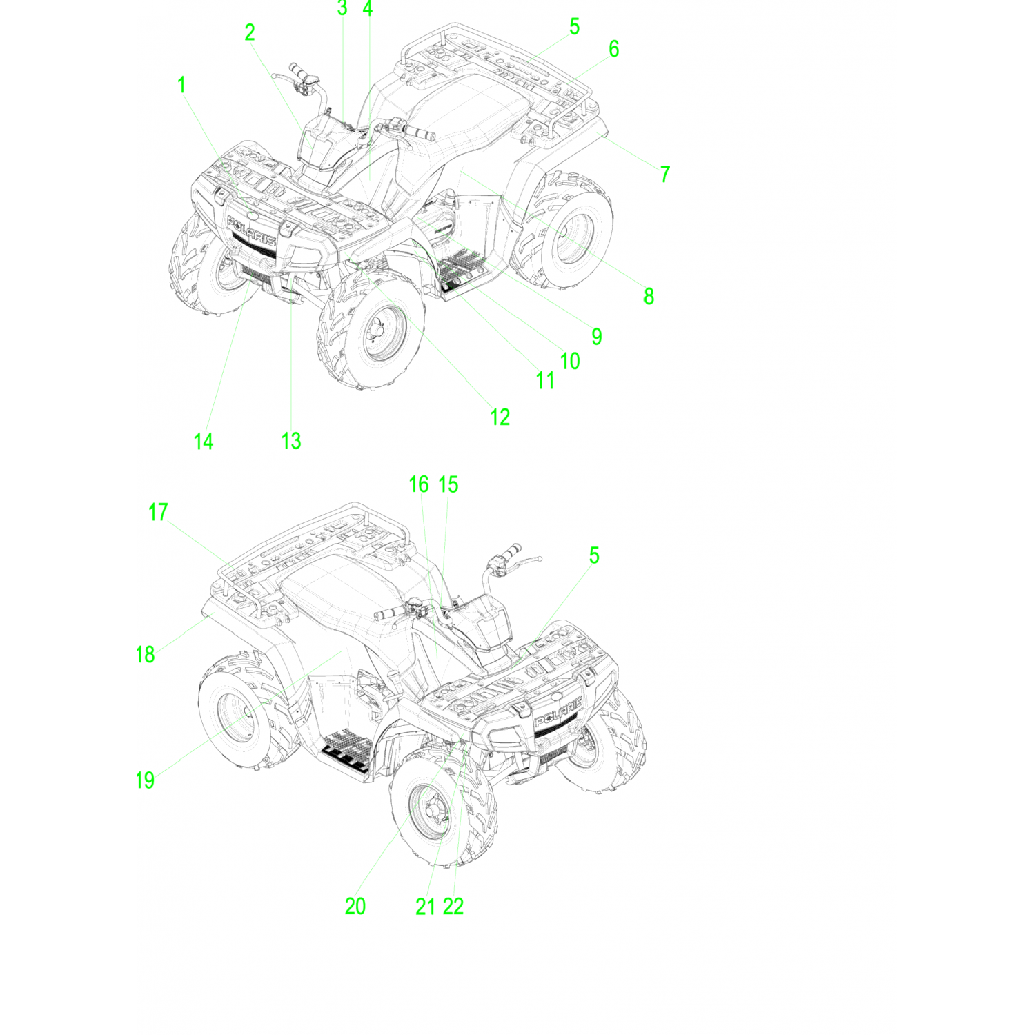 7175499 Polaris декаль-отражатель, янтарь, lh