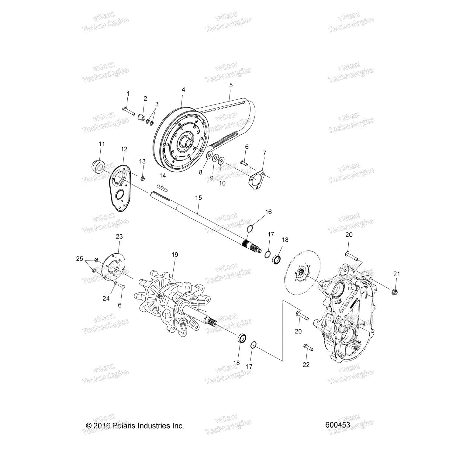5248263067 Polaris фланец-джекшафт, усилитель, черный 5248263-067