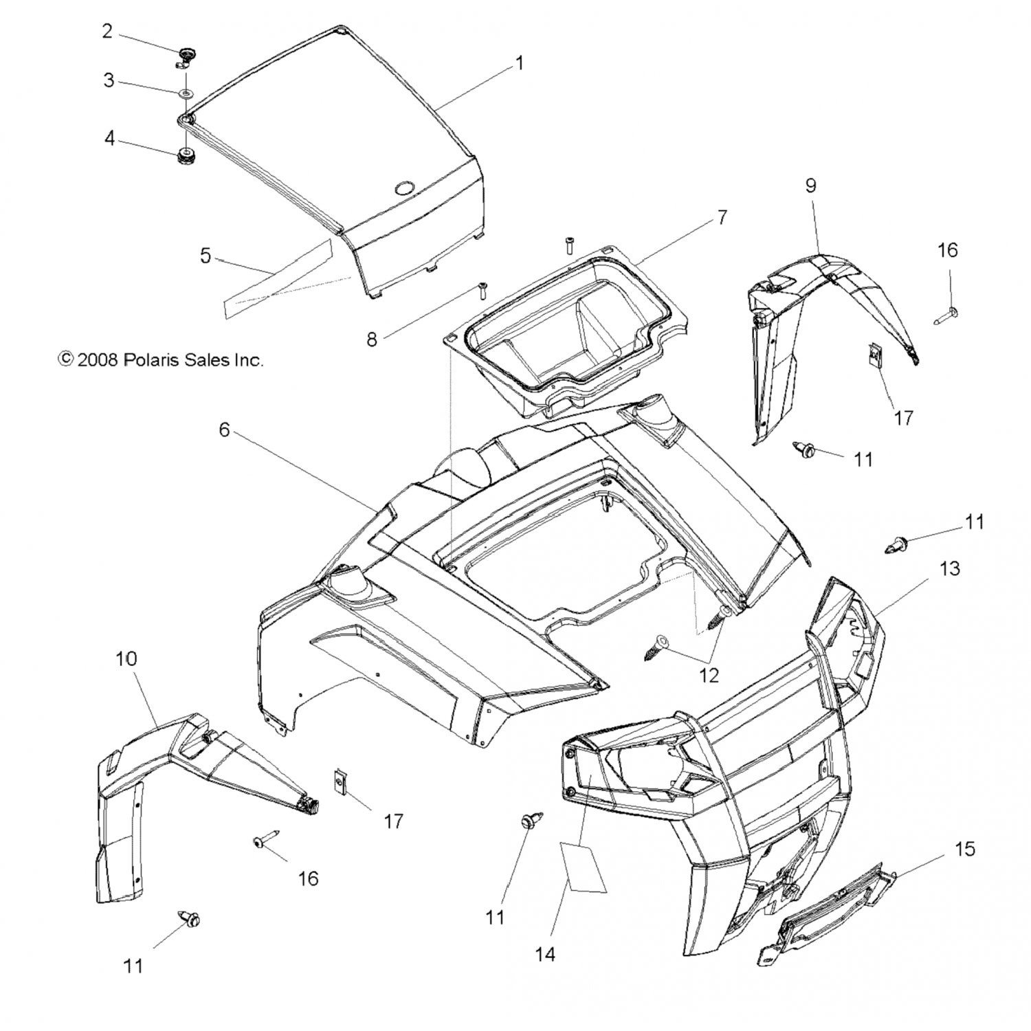 5437660070 Polaris Крыло переднее, отбортовка, rh, lt, blk 5437660-070