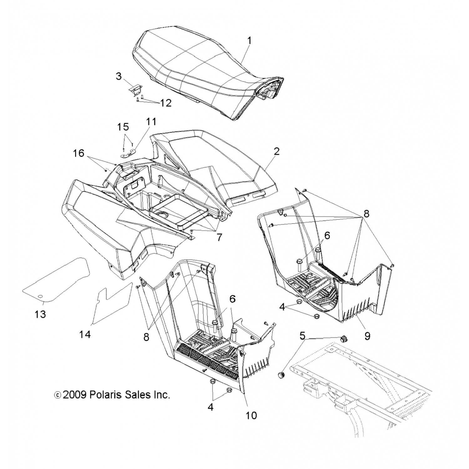 5437914070 Polaris Колодка для ног, черная 5437914-070