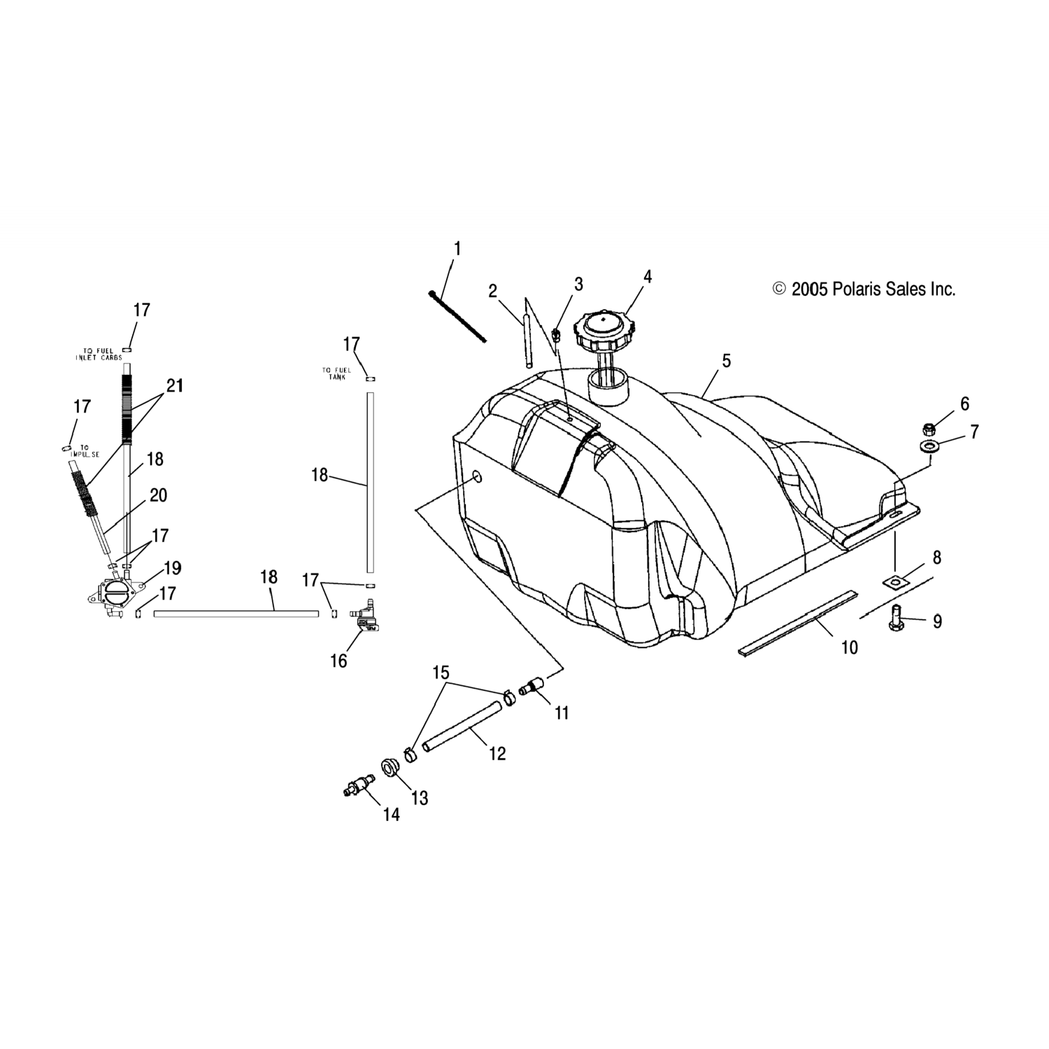 7052269 Polaris Фитинг, 5/16"/ 3/8 прямой