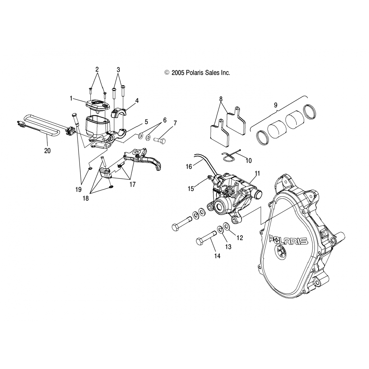 2202800 Polaris Комплект рычага парковки, субасм 98-16762
