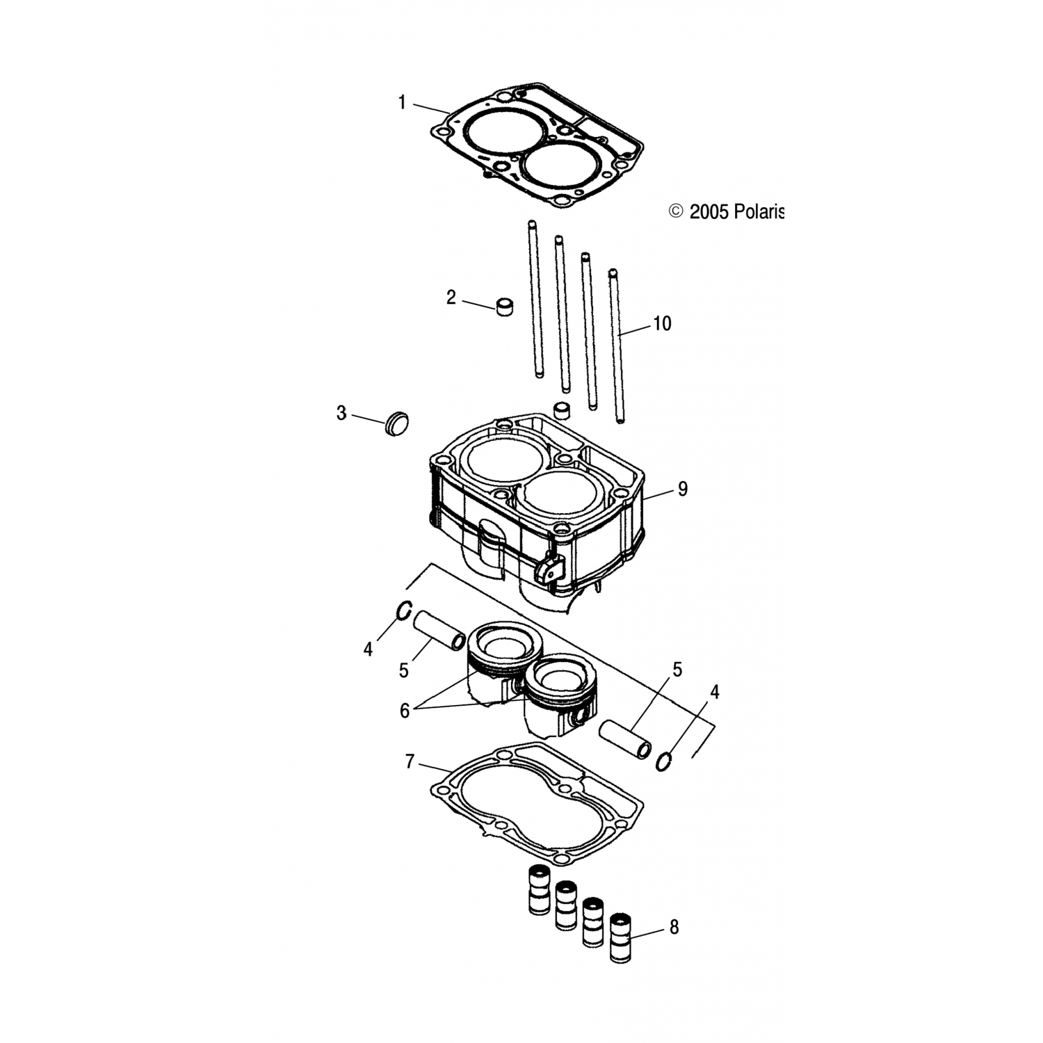 2203911 Polaris Комплект-цилиндр, атв, 5136469