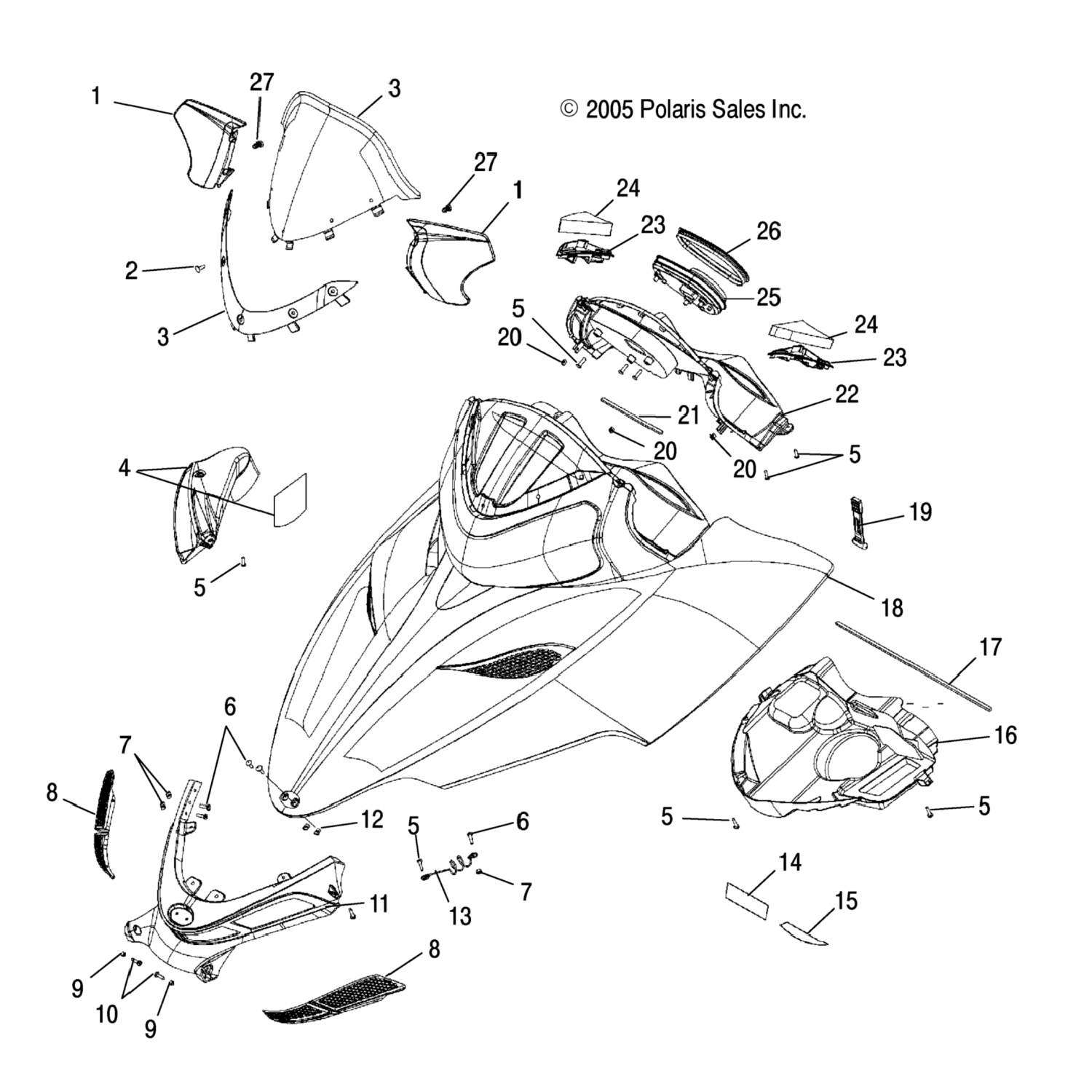 2633020293 Polaris Капюшон asm, svc, красный 2633020-293
