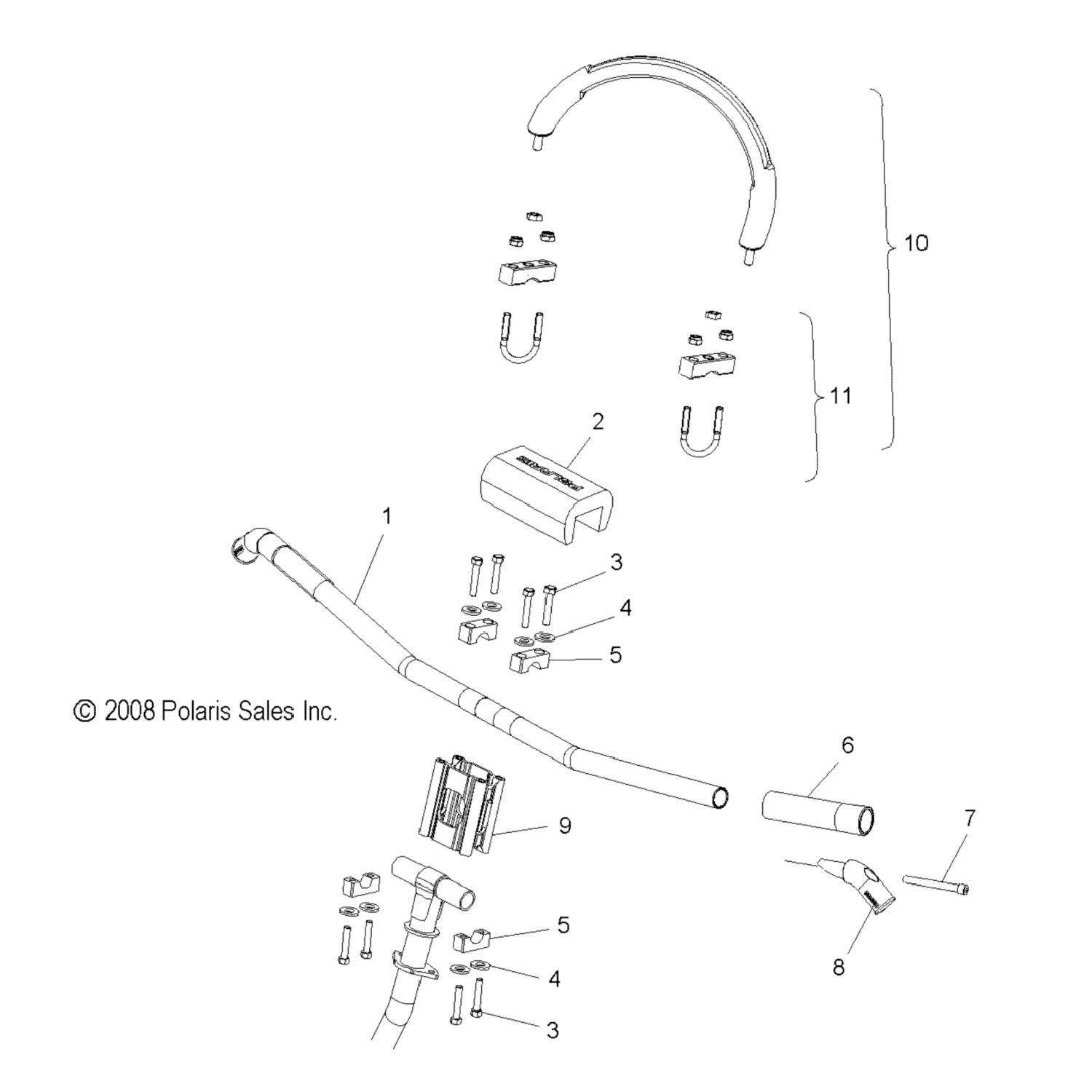 2876250 Polaris Кит-мтн штанга, lc, mntng hdwr