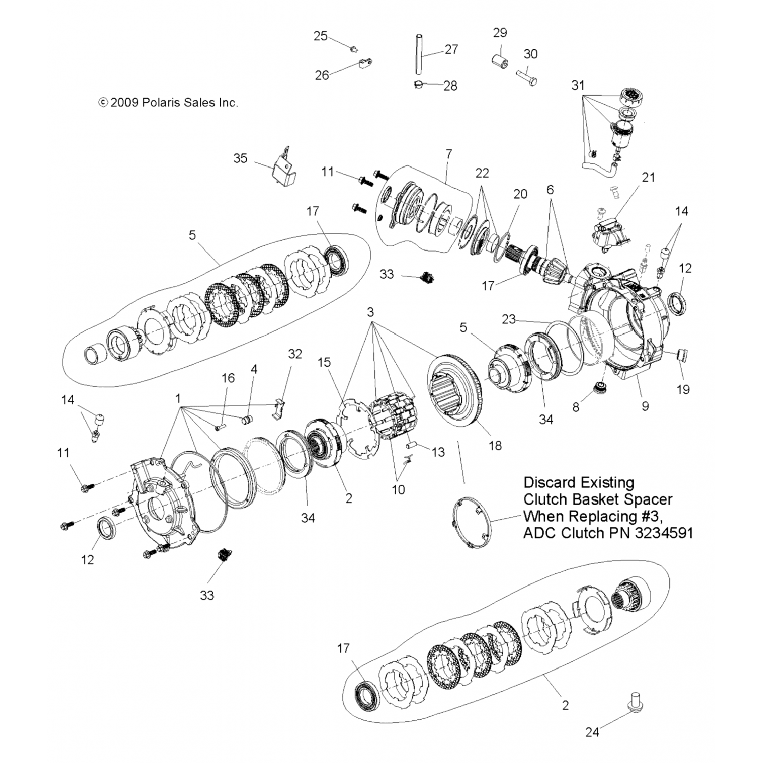 3234596 Polaris Корпус муфты, adc