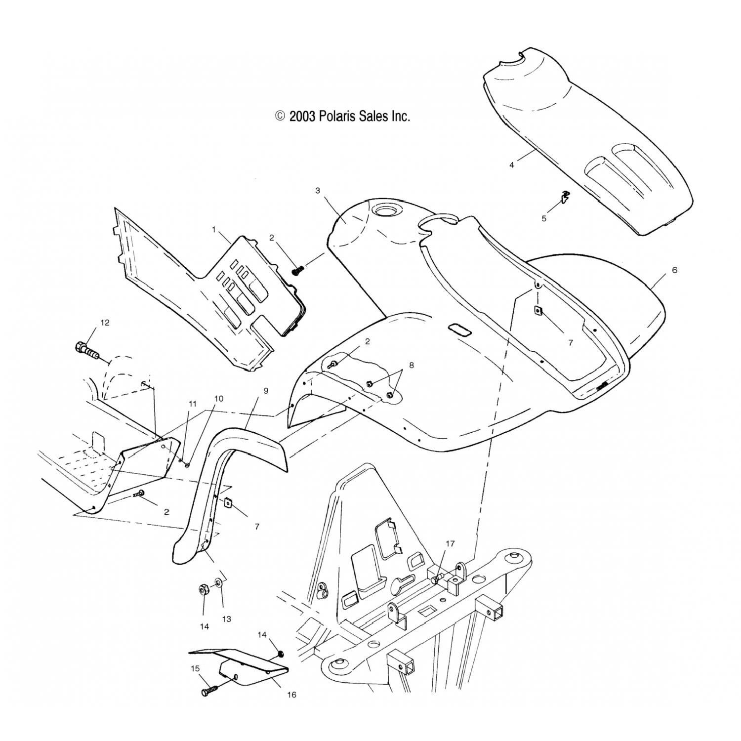 5434406070 Polaris защитный брызговик, передний, lh, blk 5434406-070