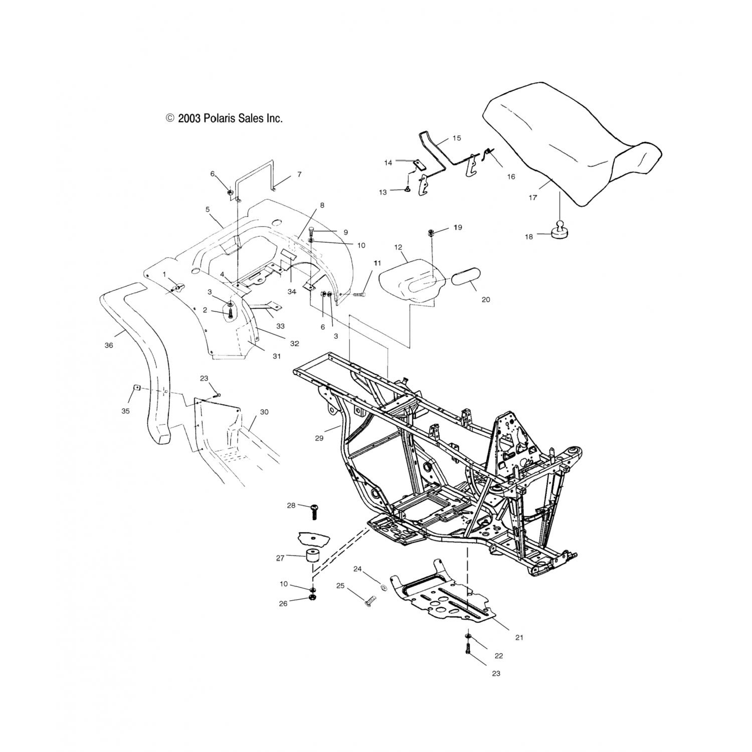 5434408070 Polaris Защитный брызговик, задний, lh, blk 5434408-070