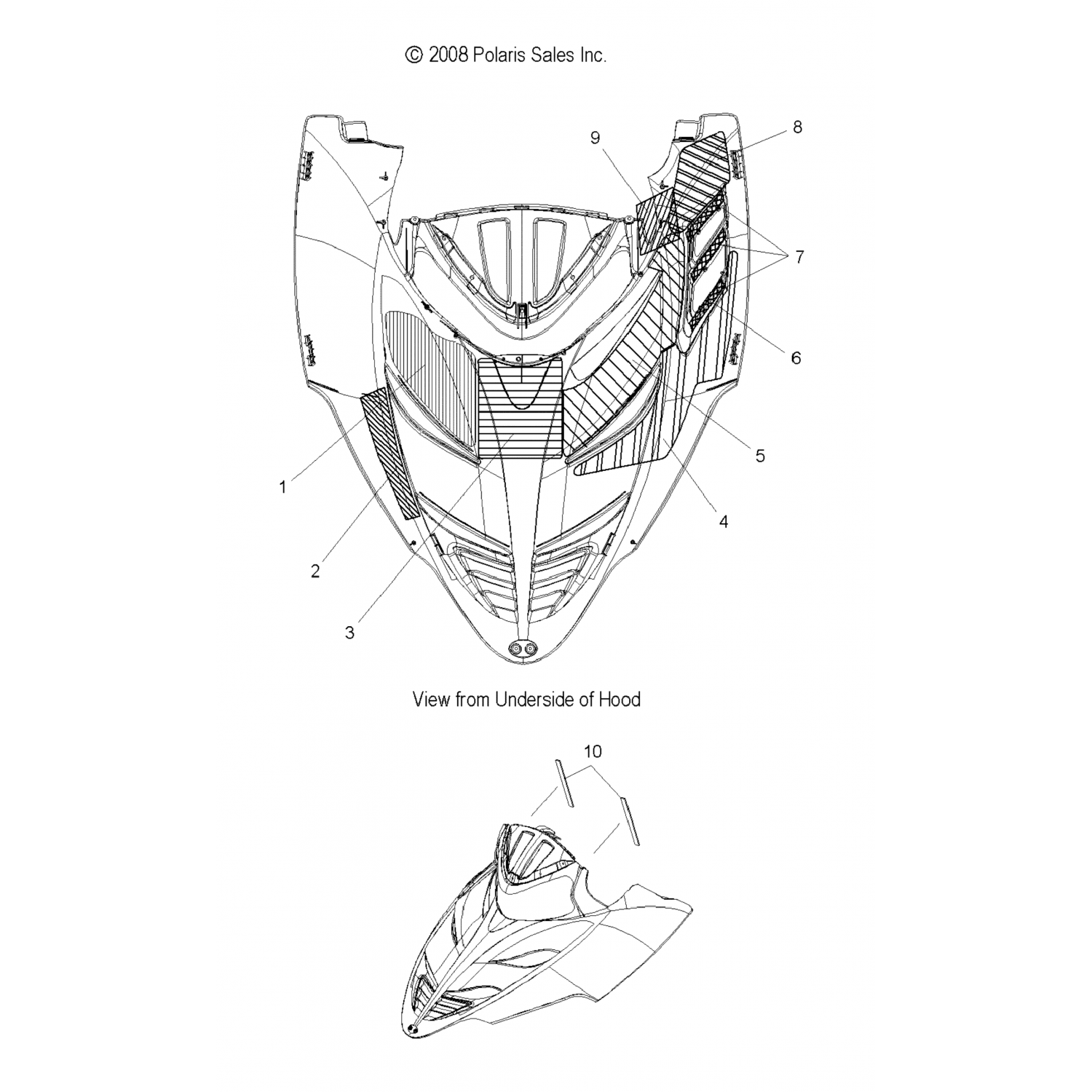 5812877 Polaris Пенал капота, центральный