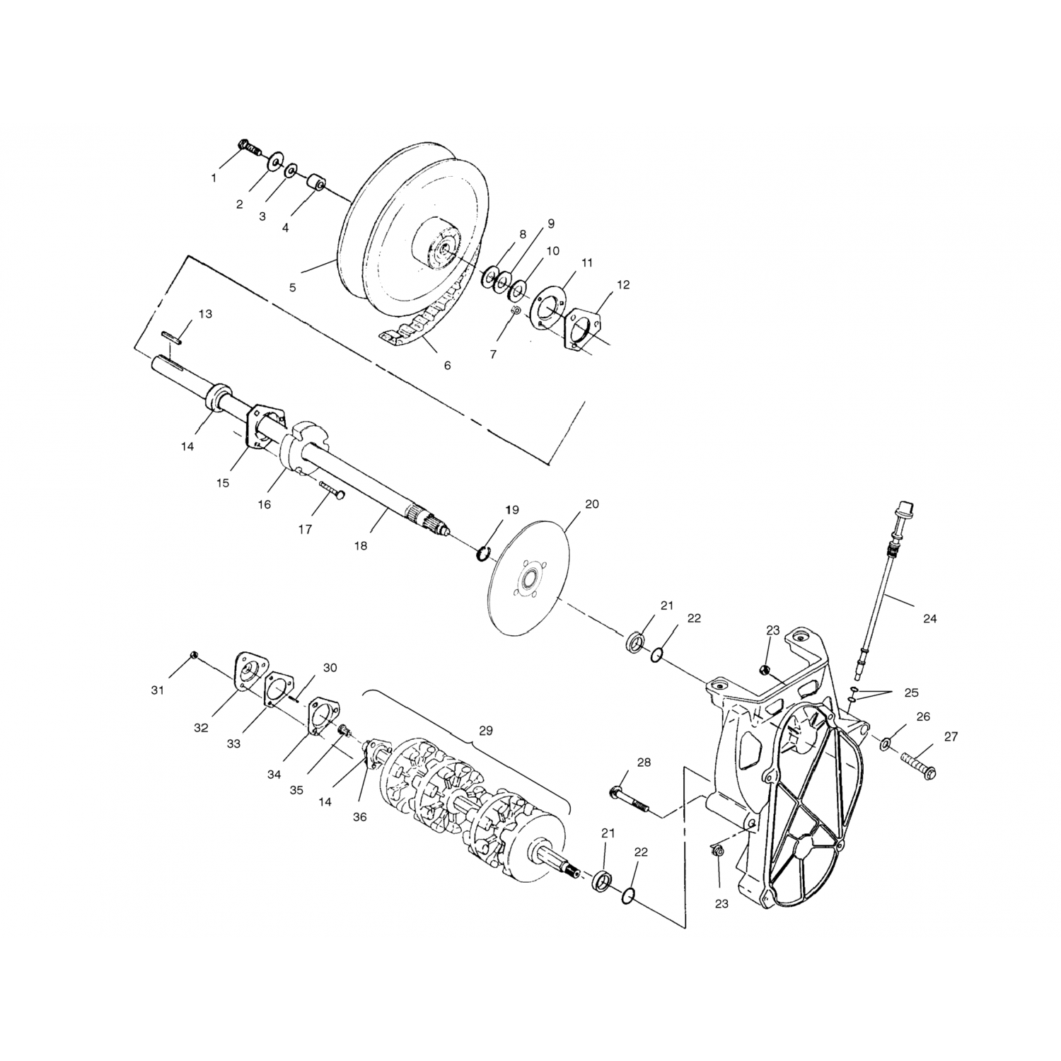 1332228 Polaris Вал распределительный, средний, 15т, с/брг