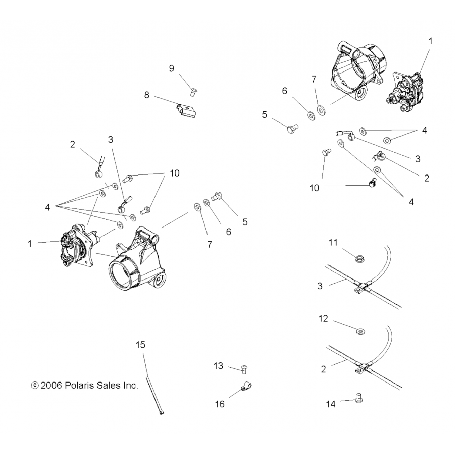 1911144 Polaris линейный тормоз, задний, обслуживание, 800int