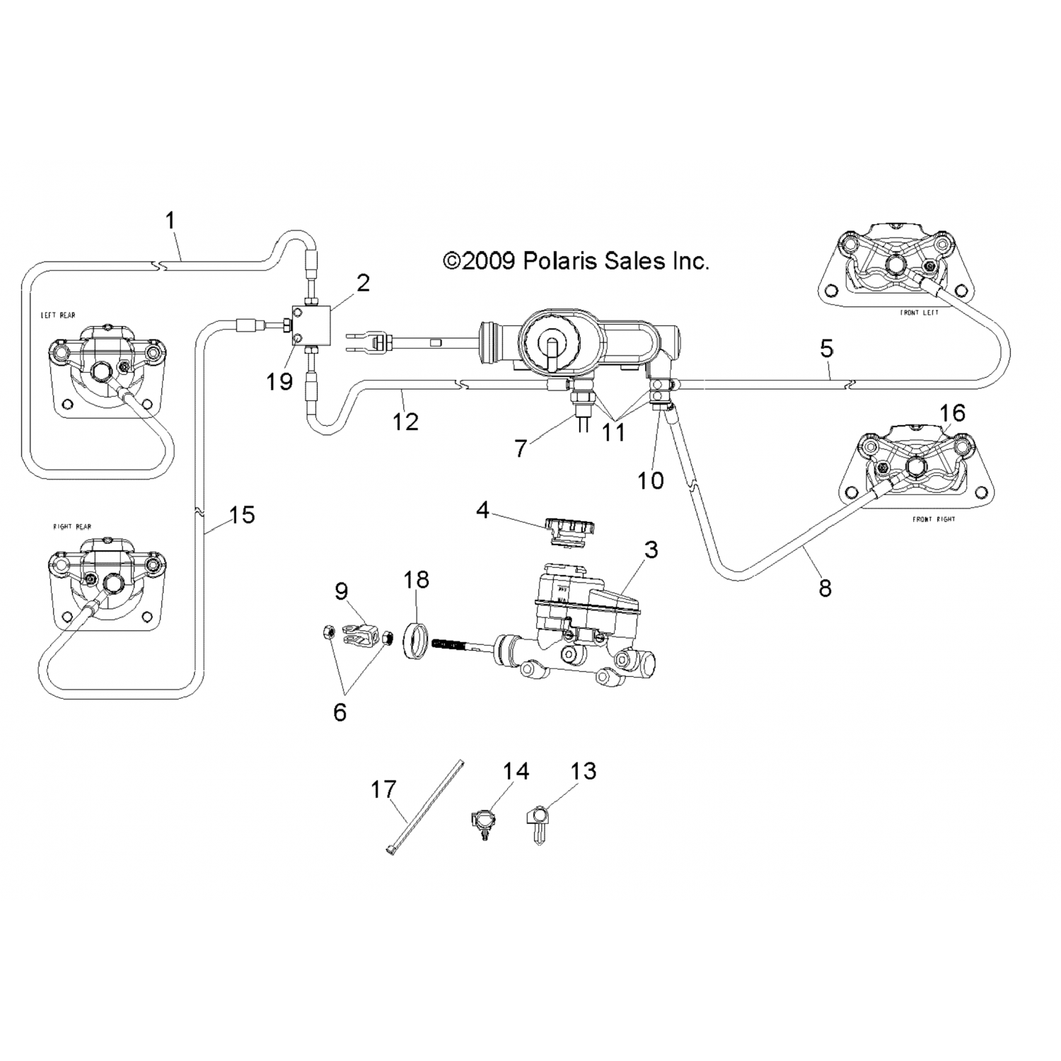 1911437 Polaris Тормоз прямой, передний