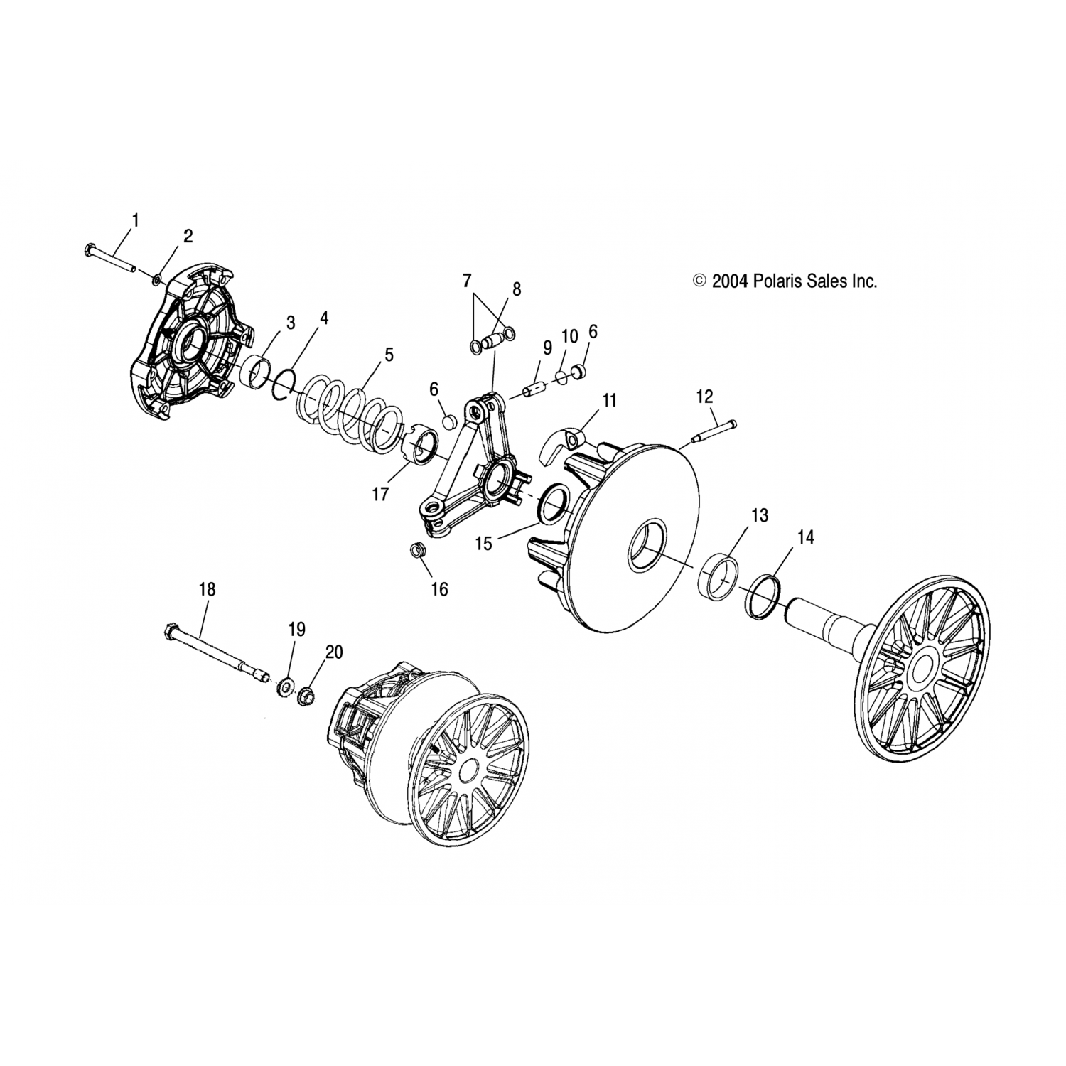 2201169 Polaris Комплект роликового паука для восстановления