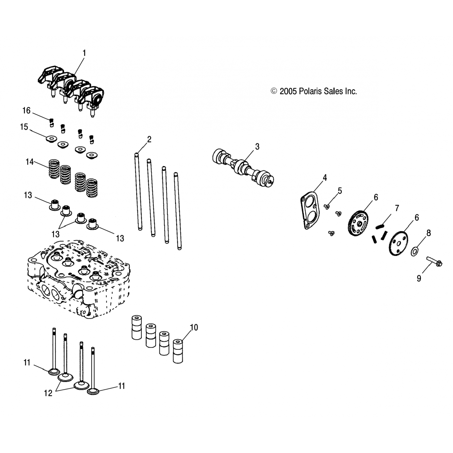 2202110 Polaris Комплект распредвала 680 atv 02