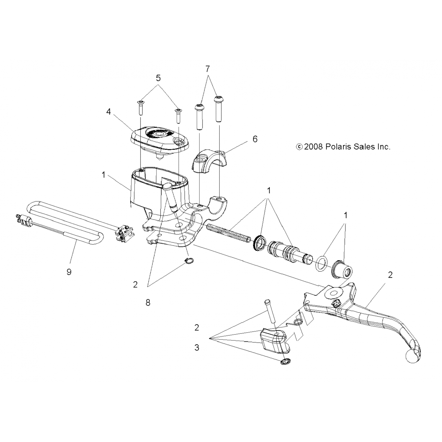 2203051 Polaris Комплект м/ц асм 11/16", hb