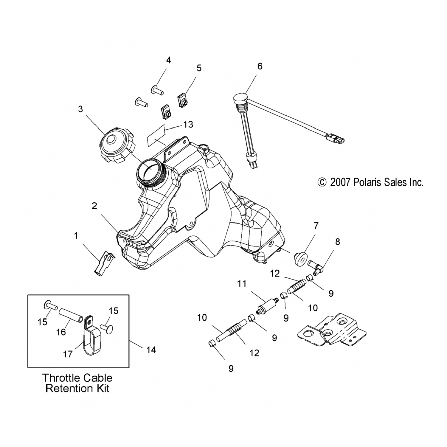 2203713 Polaris Комплект троса дроссельной заслонки