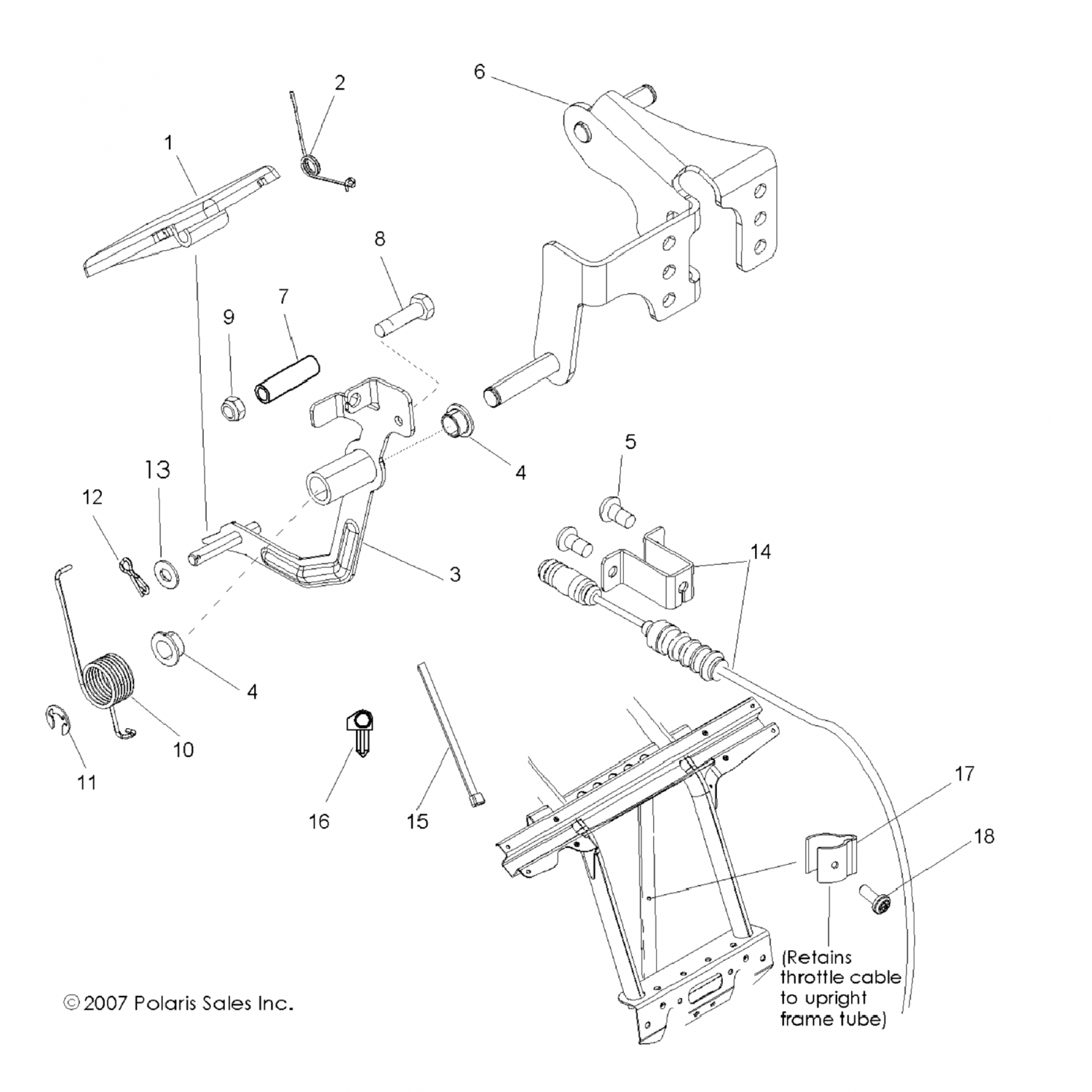 2203932 Polaris Комплект троса дроссельной заслонки