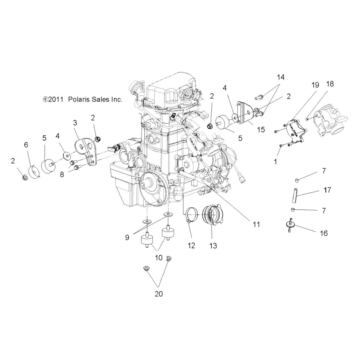 3022076 Polaris Изолятор-3/8-24м,3/8-16м,60дур