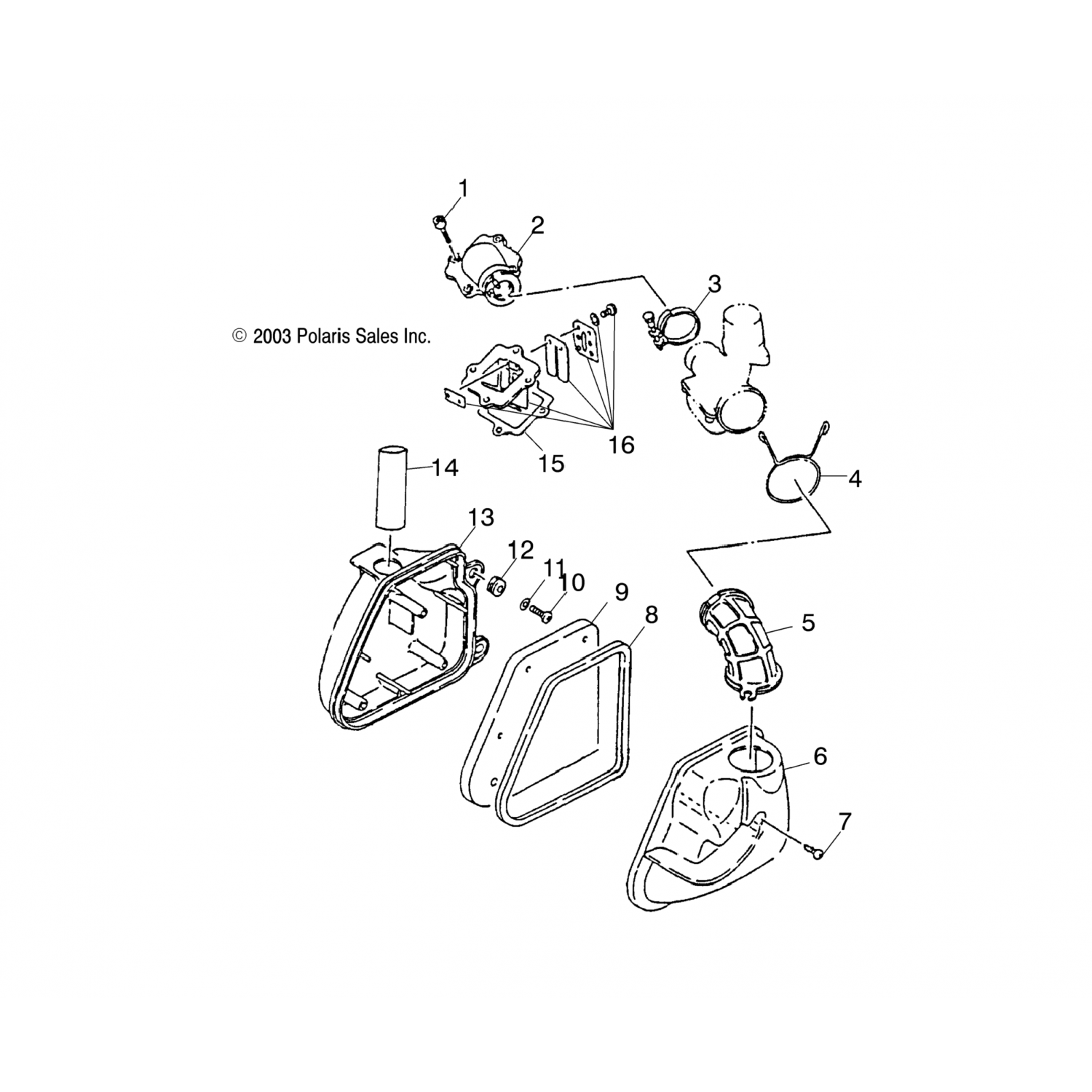 0451138 Polaris Впускная трубка, воздухоочиститель