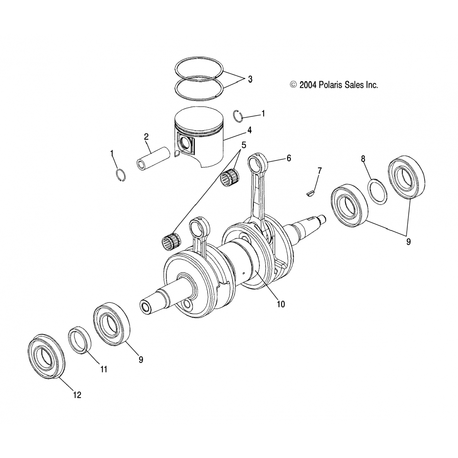 2201953 Polaris Комплект штока 5131087 с буртиком