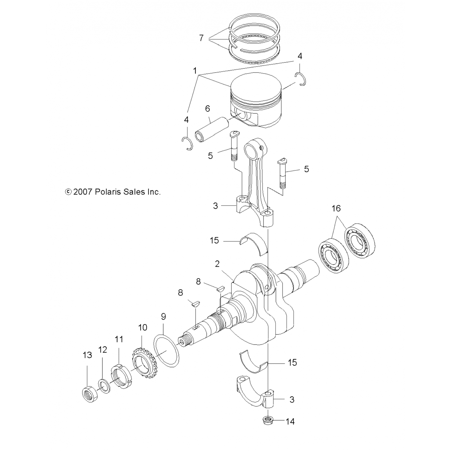 3090236 Polaris Комплект поршней (0,25 о/с)