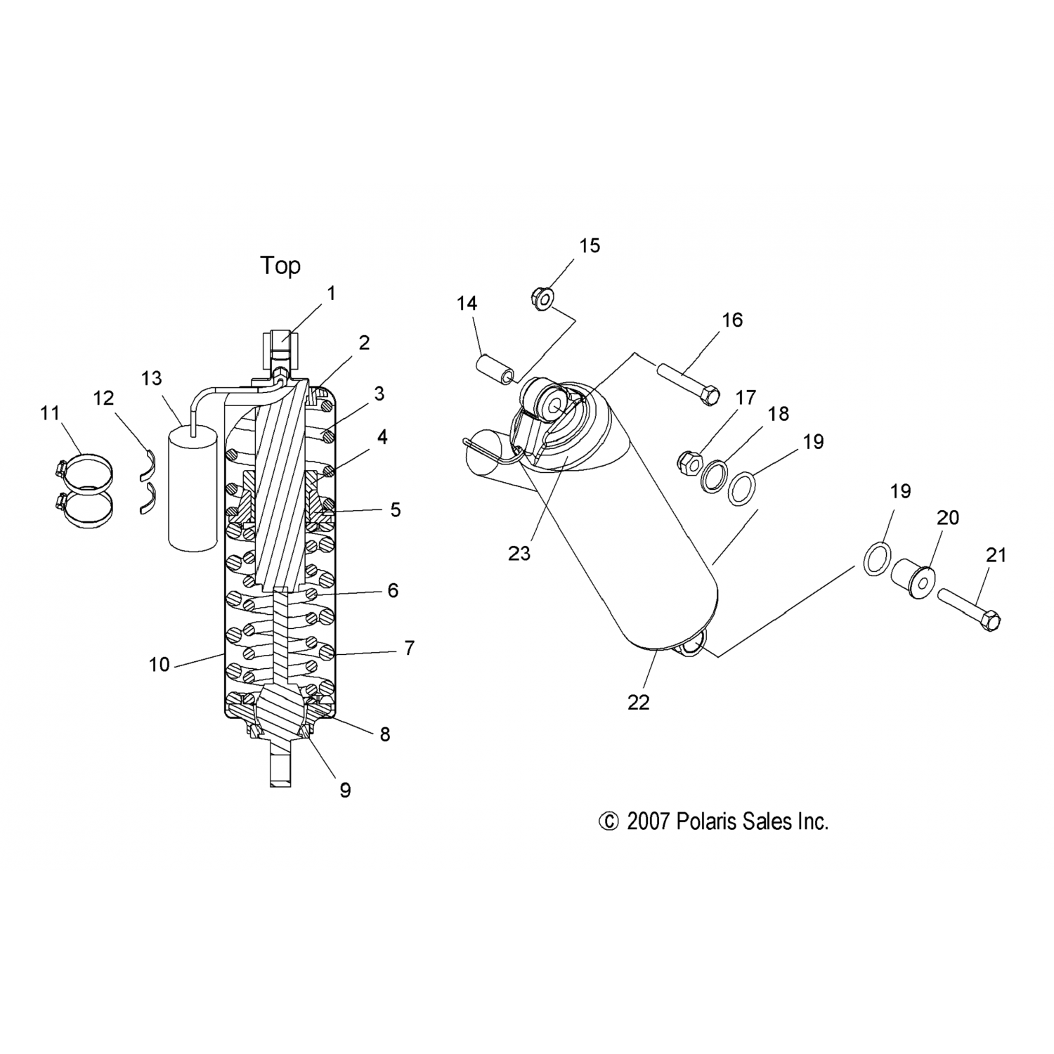 5134921 Polaris Стопорная пружина, m10, rts, верхняя