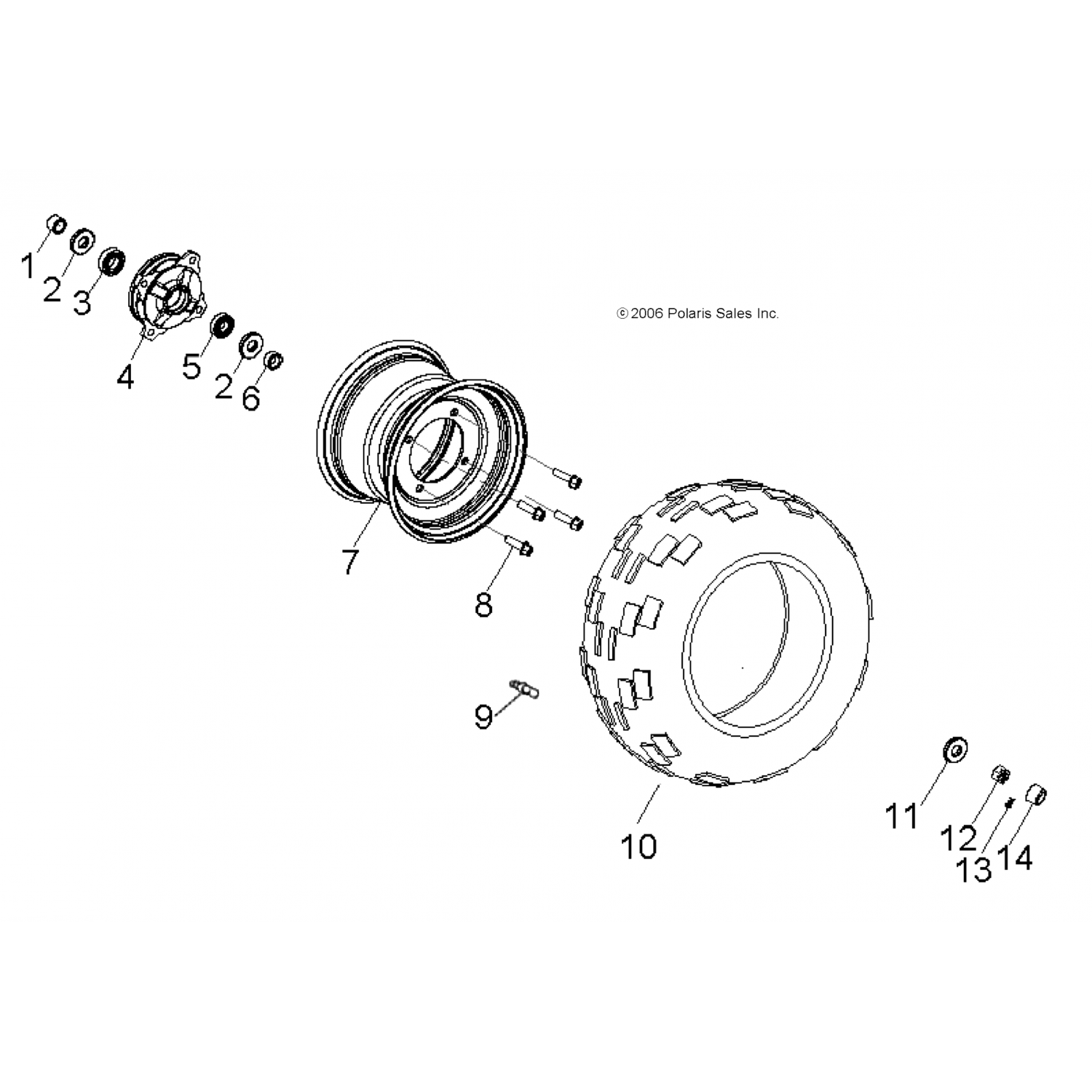 0451776486 Polaris Обод передний, серебро 0451776-486