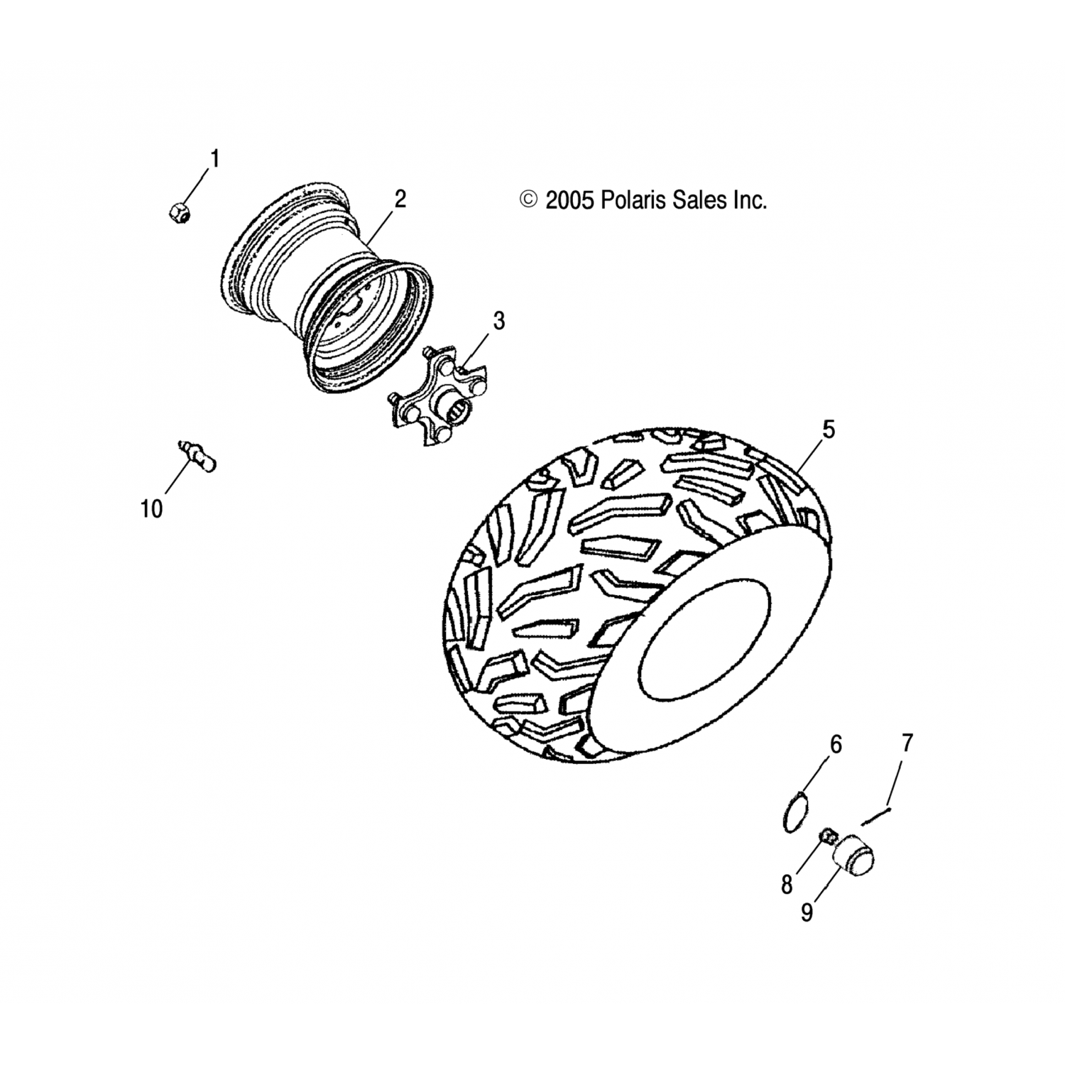 0453236486 Polaris Обод задний, серебристый 0453236-486