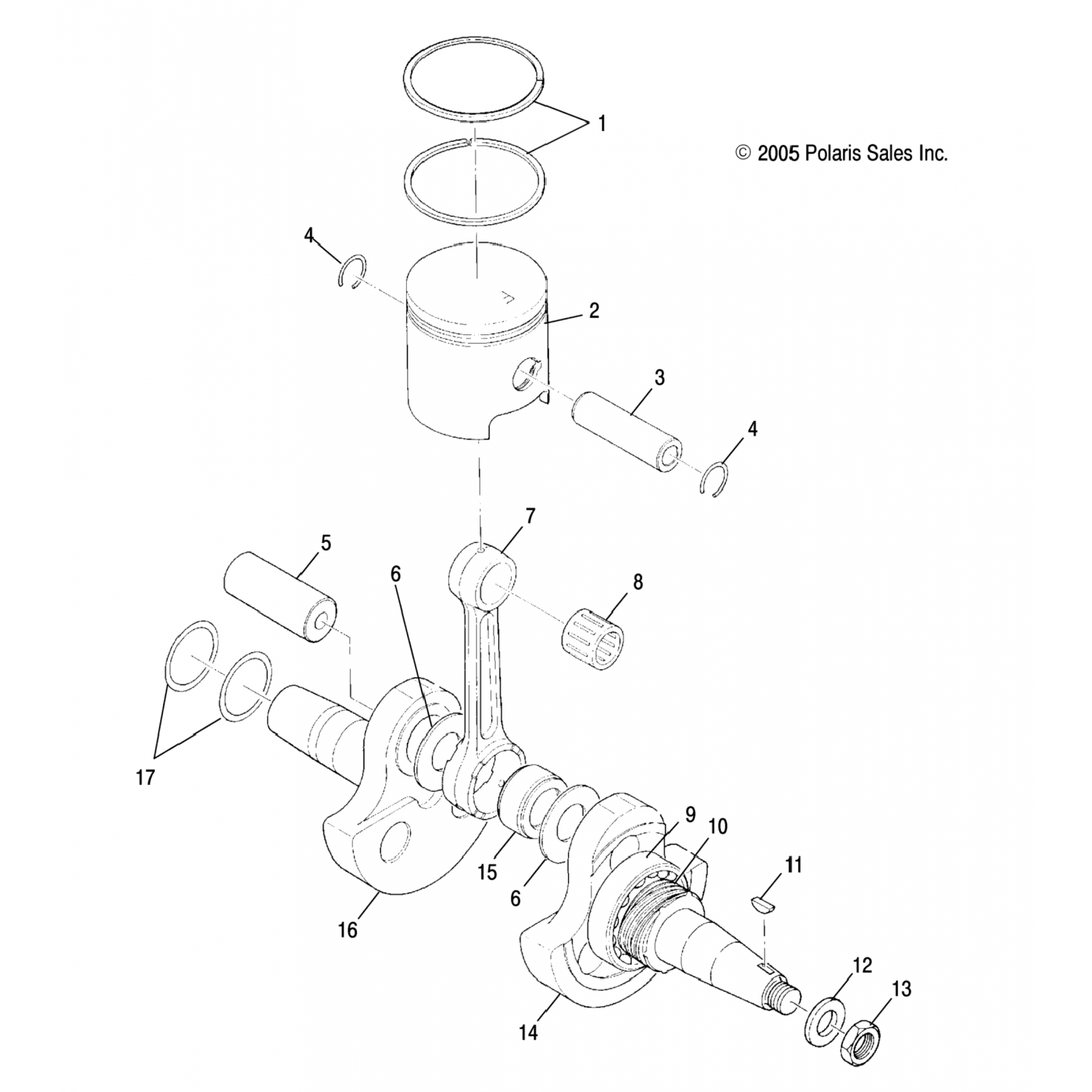3083974 Polaris Комплект, поршень, кольцо, 040"/1,00мм o/