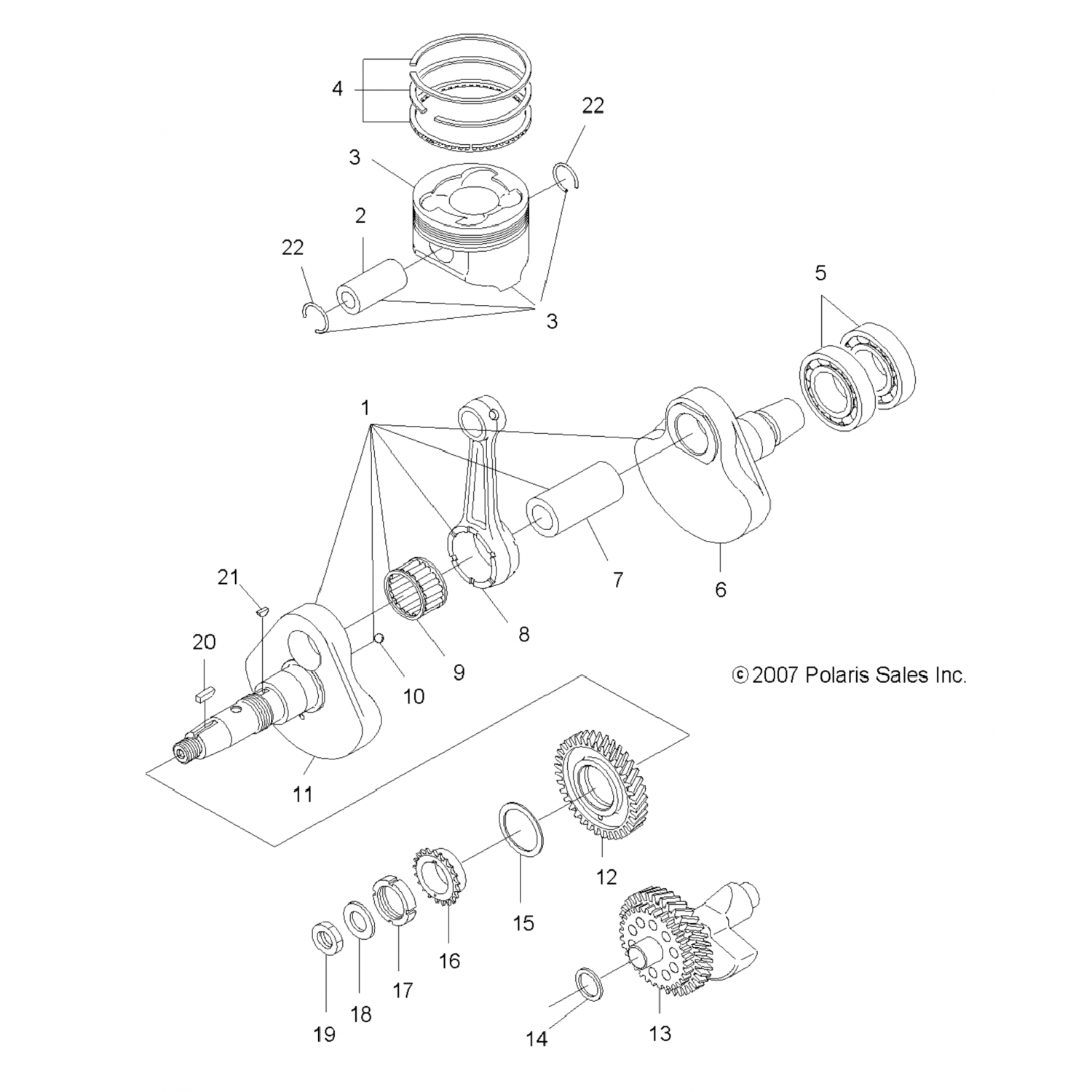 3087225 Polaris Комплект, поршневое кольцо, 010"/,25 мм o/s