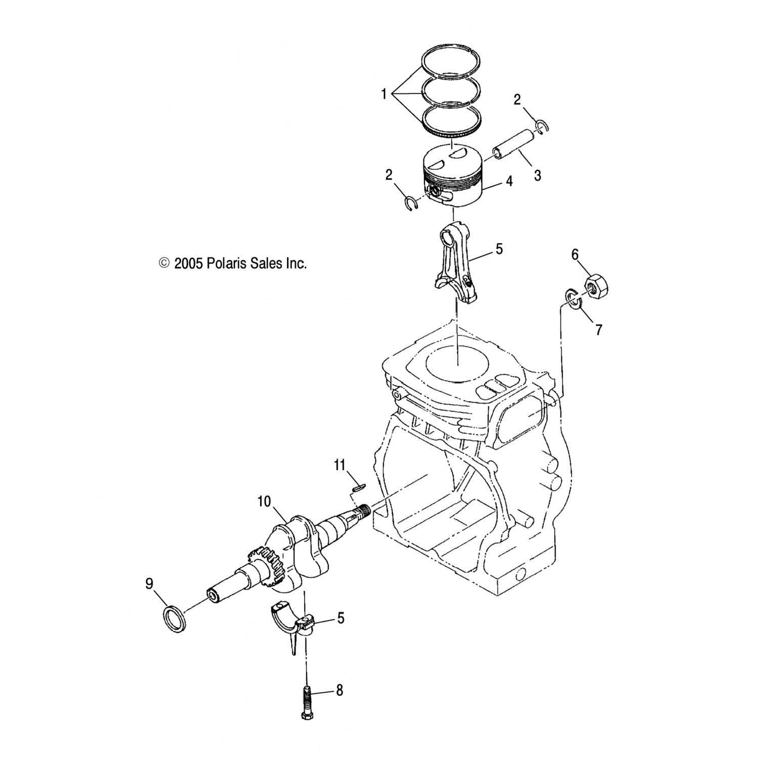 3088205 Polaris Комплект, поршень, кольцо, 020"/,50мм о/с