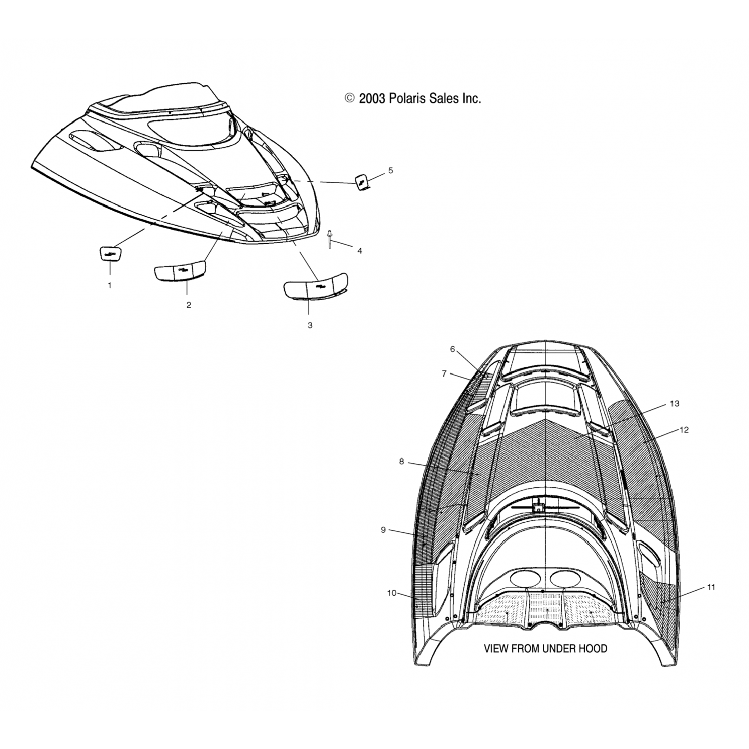 5243464067 Polaris Капот, ноздри, черный 5243464-067