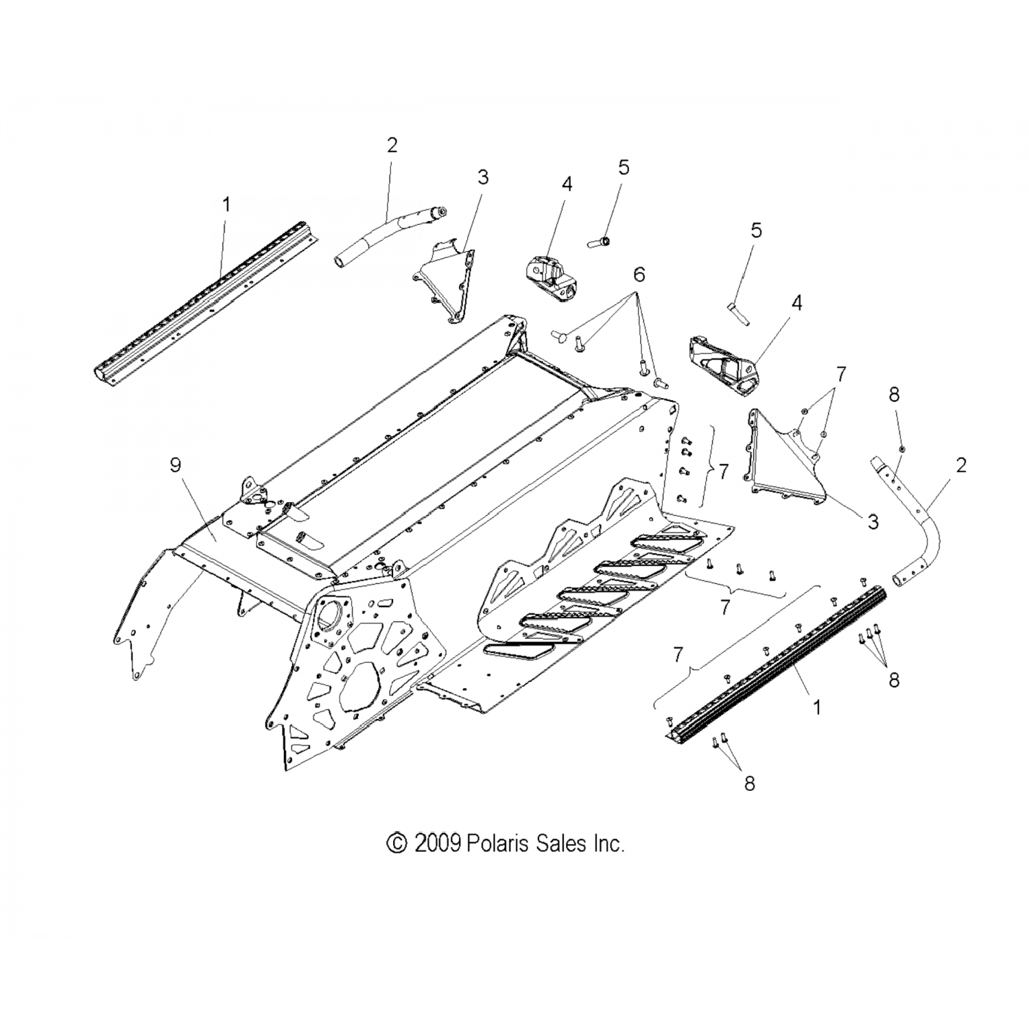 5136496 Polaris Скоба, опора, задняя, lh