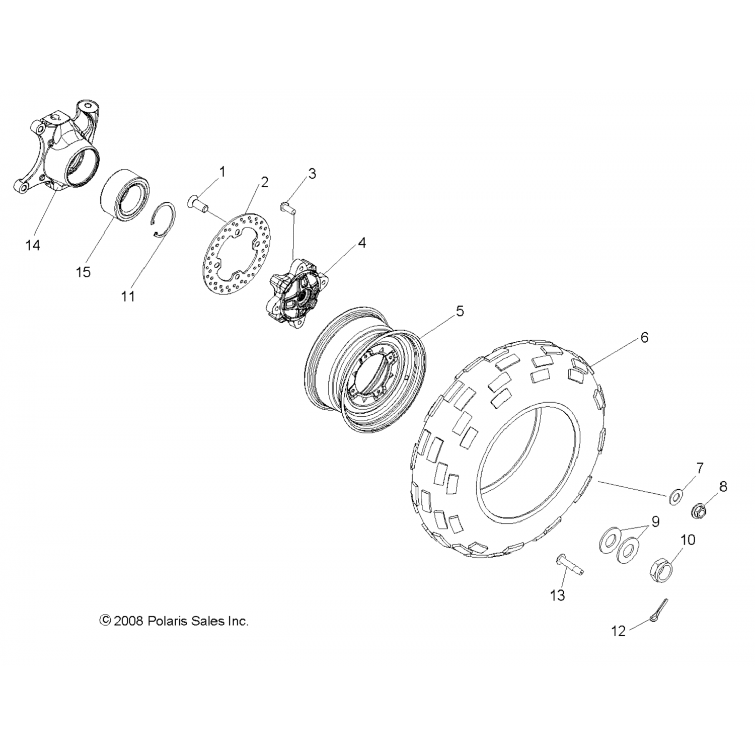 5137127067 Polaris Ступица колеса, передняя (mach), черная 5137127-067
