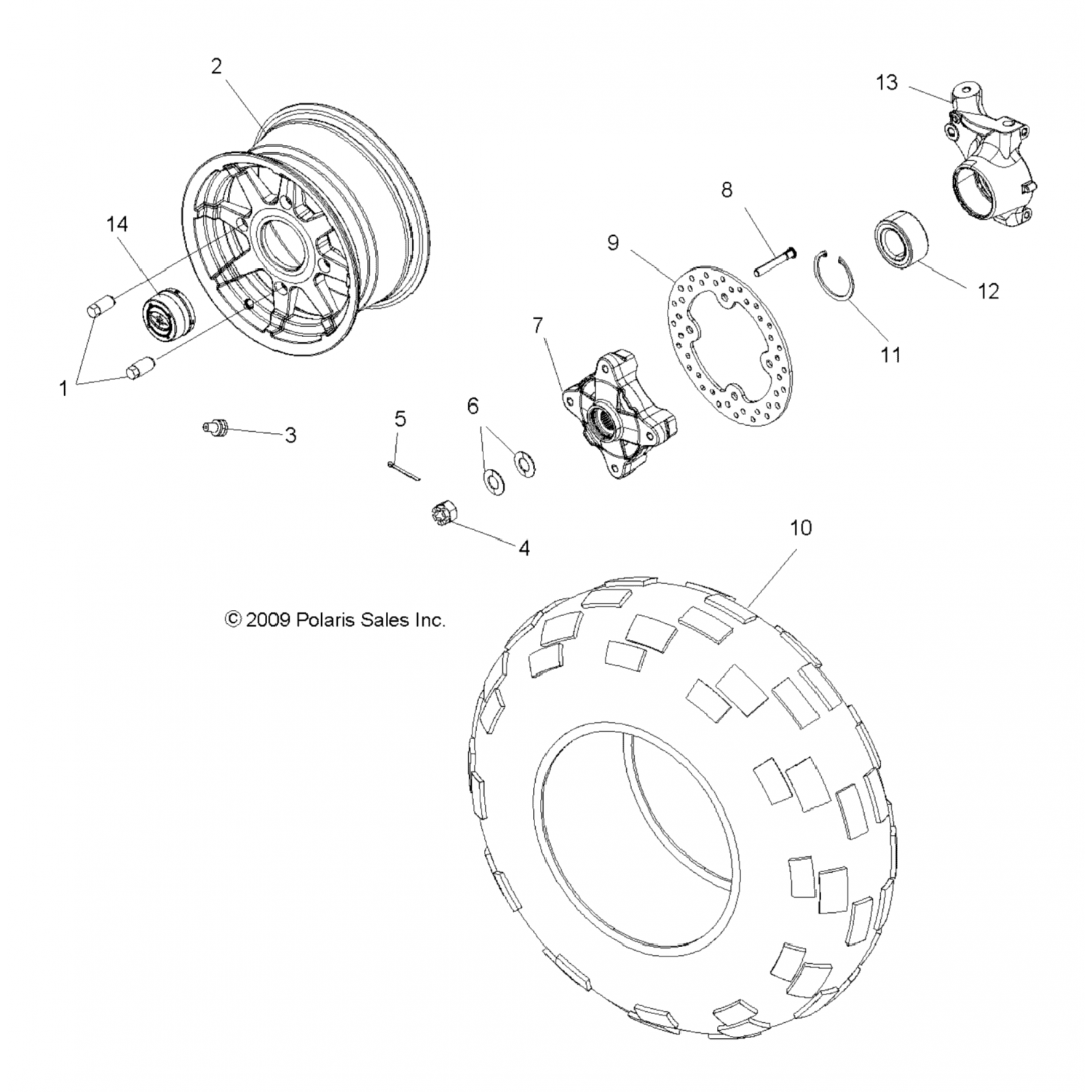 5137219 Polaris Ступица колеса, передняя (mach)