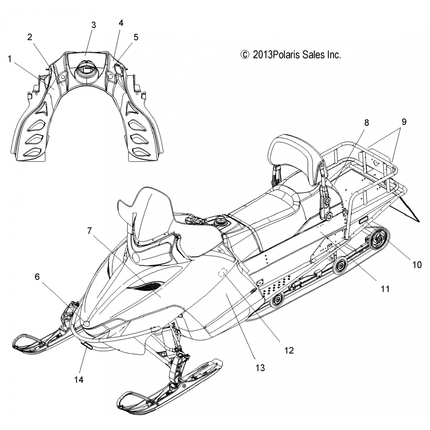 7175393 Polaris Наклейка, предупреждение, английский/французский