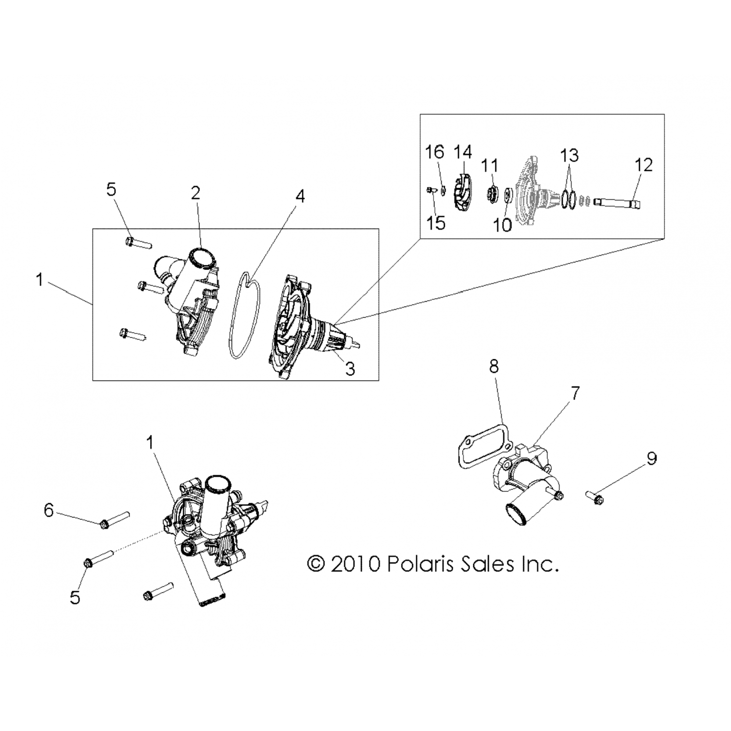 1204349 Polaris Корпус водяного насоса