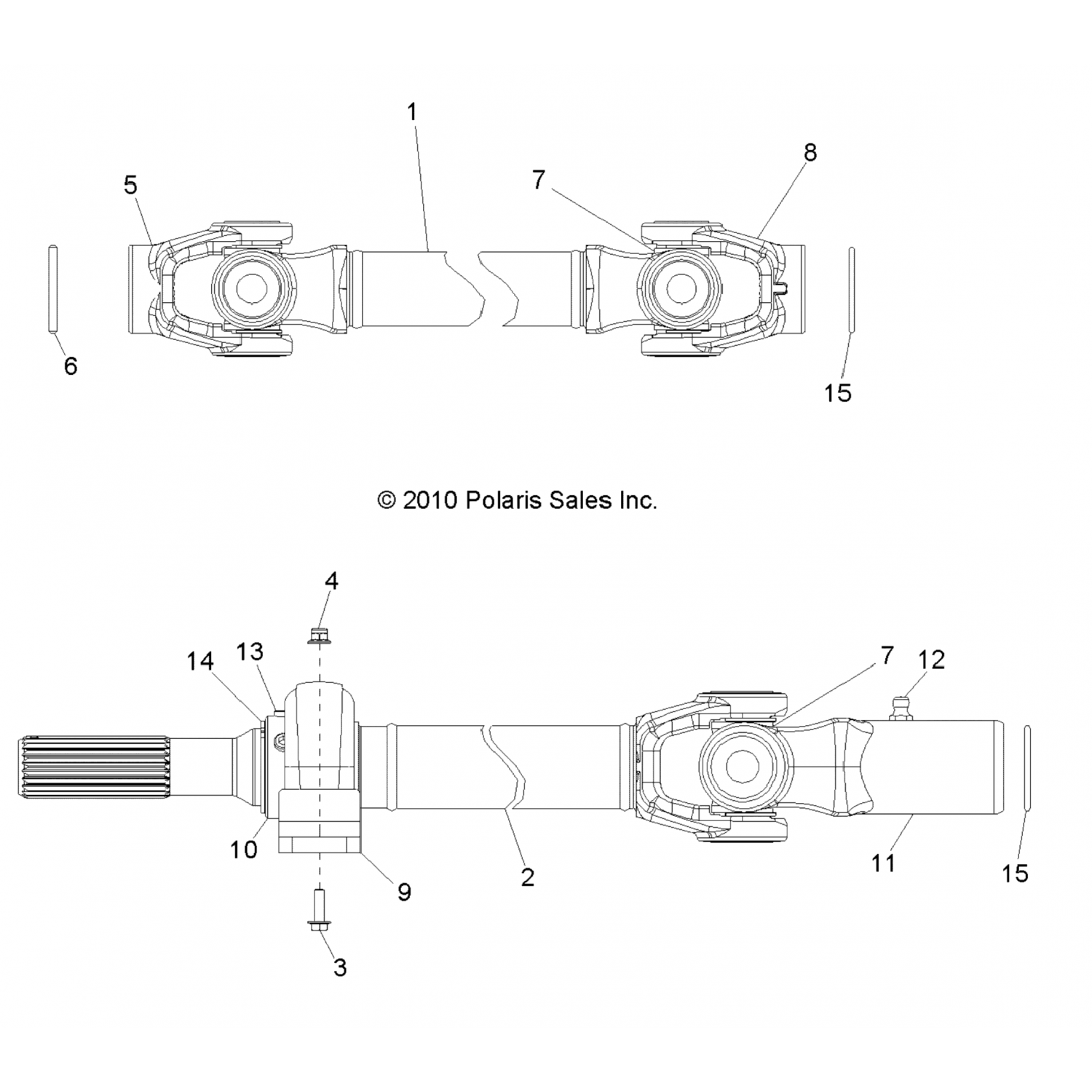 1332891 Polaris Асм-пропшафт, передний, разъемный