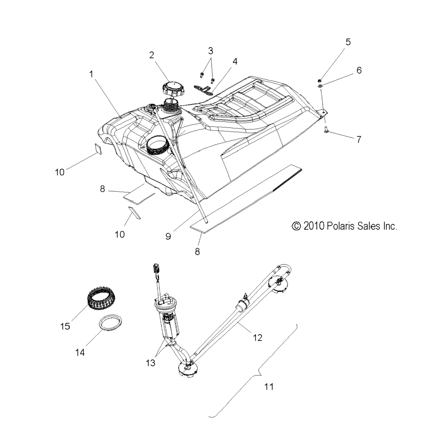 2521142 Polaris Асм-насос/фланец, стандартный,